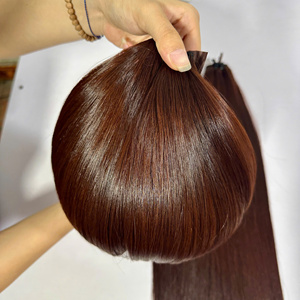 Ksix Hair Bac Ninh Factory Wholesale Light Brown Vietnamese Virgin Human Hair Extensions Natural Straight Machine Double Weft - Product Image 3