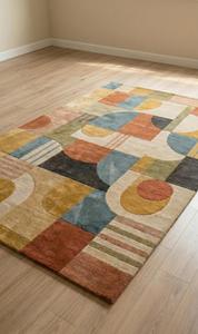 Tapis en laine doux et moelleux, tufté à la main, avec dos antidérapant, personnalisation disponible pour la décoration de chambre - Product Image 4