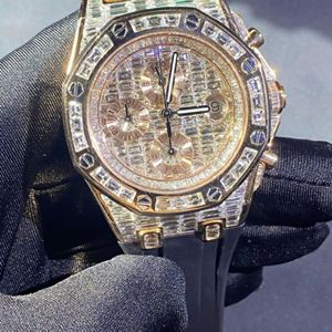 Reloj de Diamantes Incoloros Cultivados en Laboratorio de Alta Calidad, Automático, Mecánico, Estilo Ejecutivo, Oro Blanco, 20 mm, Estilo Hip Hop, con Incrustaciones de Diamantes DEF - Product Image 3