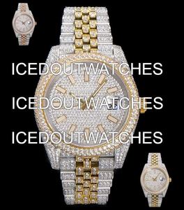 Relojes de Dos Tonos con Diamantes de Imitación para Hombre y Mujer, Esfera de 38 mm, Caja de Acero de Alta Calidad, Movimiento de Cuarzo, Correa Deportiva - Product Image 3
