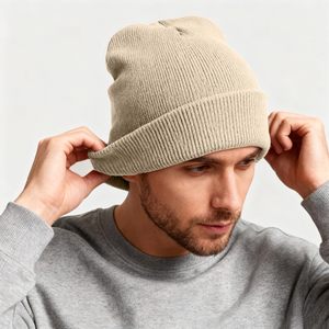 Gorro de Invierno Ajustable de Algodón/Lana Personalizado de Primera Calidad, Tejido a Mano, con Logotipo Bordado, Diseño Unisex con Puño, Etiqueta Privada, Venta al Por Mayor - Product Image 6
