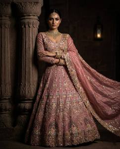 Divyam Creation Embroidered Net <b>Lehenga</b> Choli Set Floor-Length Traditional Wedding Wear <b>Women</b> India Pakistan Style Spandex - Product Image 2