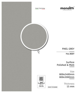 Peldaño de Escalera de Piedra Artificial Monolith Pixel Grey, 800x2400mm, 15mm, Pulido Mate, Diseño Minimalista para Interiores - Product Image 4