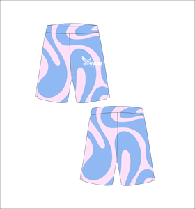 Pantalones Cortos de Baloncesto Personalizados con Patrón Ondulado Azul Claro y Rosa, Transpirables, de Malla, para Entrenamiento Deportivo, Ropa Deportiva Urbana, Venta al Por Mayor - Product Image 1