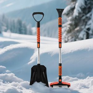 Pala da Neve Estensibile da 42 Pollici con Impugnatura Antiscivolo, Spazzola per Neve in Plastica con Testa Girevole a 180 Gradi per Raschietto Ghiaccio e Scopa da Neve - Product Image 4