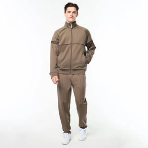 Custom <b>Jogger</b> Set <b>Men</b> Tracksuit Set <b>Slim</b> <b>Fit</b> Zipper Two Piece <b>Men</b> Sports Zipper Stand Collar Casual Breathable Polyester Cotton - Product Image 1