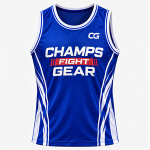 Champs Gear Wholesale ODM Spandex/Polyester <b>Knitted</b> Sleeveless <b>Women</b> Boxing <b>Tank</b> <b>Top</b> Performance Athletic Wear Quick Dry <b>Tops</b> - Product Image 5