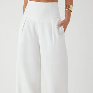 Pantalon de yoga évasé taille haute couleur unie pour femme, extensible, coupe ample, pour le fitness - Product Image 1