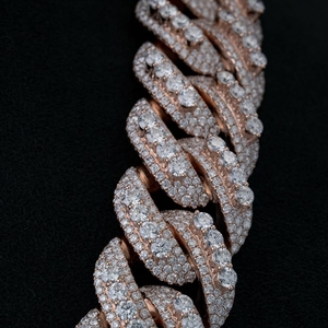 VVS Moissanite Luxury Hip Hop Cuban Link Chain Necklace S925 <b>Sterling</b> <b>Silver</b> 3 Row IGI Certified Men Women Jewelry Gift - Product Image 4