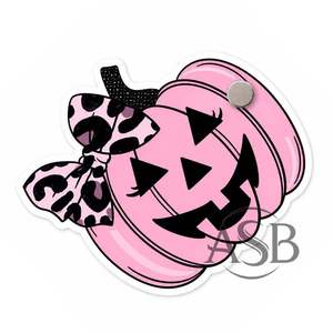 Pink Pumpkin Bow Halloween Lash Tile With Magnets Leopard Print Bow Pumpkin Spooky Halloween Lash <b>Tray</b> Custom Logo - Product Image 2