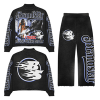 Conjunto de Sudadera con Capucha y Pantalones Deportivos Casuales Unisex de Maternidad Personalizado con Estampado, Bordado, Apliques, Efecto Desgastado, Lavado Ácido y Cremallera