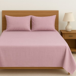High on Demand Beauty Bush 300 TC Pure <b>Bamboo</b> Solid Bedsheet for Home Hotel and Hospitality Use Available for Best Price - Product Image 4