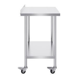Tavolo da Lavoro Commerciale in Acciaio Inox 24 X 36 X 40 Pollici con Lavello, Banco da Lavoro in Metallo Resistente con Ruote, Tavolo da Lavoro 40 Pollici - Product Image 1