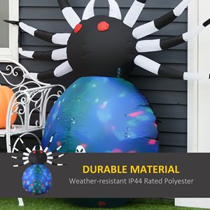 Decorazioni Gonfiabili di Halloween da 1,5 Metri, Ragno Multicolore con Occhi Rossi e LED per Prato, Feste e Decorazioni da Giardino - Product Image 5