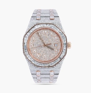 Reloj Mecánico de Lujo para Hombre con Diamantes Moissanite, Correa de Acero Inoxidable, Fecha Automática y Cristal - Product Image 1