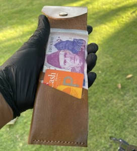 Handmade Vintage Style Genuine Cowhide Leather Wallet <b>Slim</b> Bifold <b>Card</b> <b>Holder</b> Open Closure Short Feature wax pull up - Product Image 4