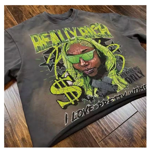 Custom Men <b>Drop</b> Shoulder Baggy Distressed Streetwear Dtg Printing Oversize Cropped t Shirt Cotton Vintage <b>Acid</b> Wash T Shirt - Product Image 4