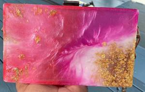 Pochette en résine | Pochette en marbre géode | Sac à main de soirée | Cadeaux pour elle | Flocons de feuille d'aluminium | Sac à main en résine | Pochette Geode | Boutique de cadeaux | Sac à main unique - Product Image 5