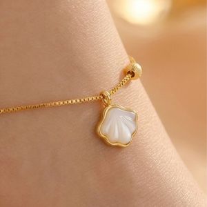 Layered Shell Charm <b>Anklet</b> for Women shell <b>anklet</b> 18k <b>gold</b> pvd - Product Image 2