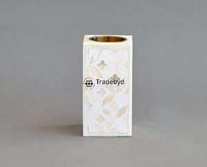 Élégant porte-bougie en os incrusté fait main, accent de décoration d'intérieur de luxe par Tradebyd - Product Image 3