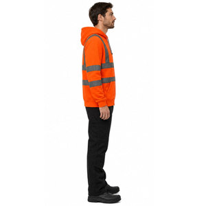 เสื้อฮู้ดกันหนาวแบบ OEM พร้อมแถบสะท้อนแสง 5 ซม. แจ็คเก็ตนิรภัยแบบ Hi-Vis กันน้ำ ไฟ LED กระพริบได้ ปรับแต่งได้ ผลิตจากโพลีเอสเตอร์ ชุดยูนิฟอร์มป้องกันสำหรับทำงาน - Product Image 5