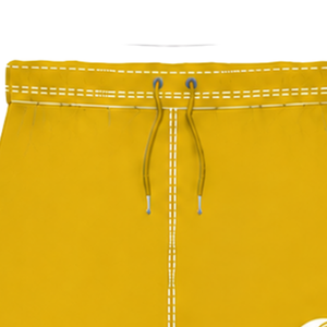 Golden Yellow <b>White</b> Rugby <b>Shorts</b> Drawstring Elastic Waist Contrast Trim Custom Breathable Training Athletic Team Sportswear - Product Image 5