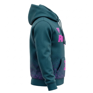 Custom Sublimation Teal <b>Pink</b> Sports Hoodie Number 3 Pullover <b>Sweatshirt</b> Team Fleece <b>Men</b> Women OEM Wholesale Factory Direct - Product Image 3