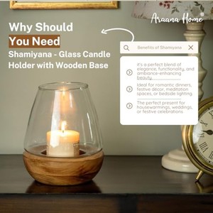 Handcrafted Square Mango <b>Wood</b> Hurricane Candle Holder 22x22x10cm | Wholesale <b>Home</b> <b>Decoration</b> From Uttar Pradesh - Product Image 3