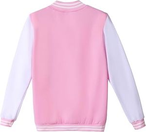 Plain <b>Pink</b> Color Fleece Varsity Wool <b>Jacket</b> Single Buttons High Quality Baseball Sports Spring Fleece Varsity <b>Jackets</b> Breathable - Product Image 2