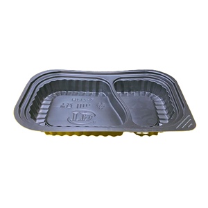 Factory <b>Cheap</b> Price 1-2 Compartments Disposable Plastic Food Container with Lid Black Color Take Away New Product Ideas 2026 - Product Image 1