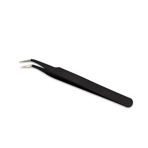 Meilleures pinces à cils isolées en acier inoxydable à 45 degrés avec pointes en fibre pour maquillage - Product Image 1