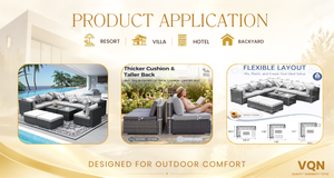 OEM Luxury Wicker Rattan Garden Patio Sofa Set Thick Cushion Outdoor Sectional Furniture with Table - Product Image 6