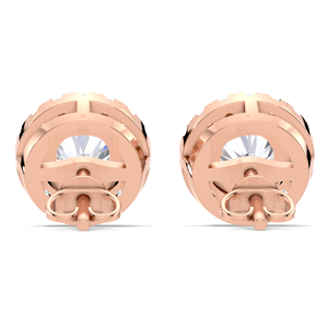 IGI Certified Lab Grown Diamond Double Halo Stud Earrings 9KT Gold Round Diamond <b>Cluster</b> Halo Studs - Product Image 3