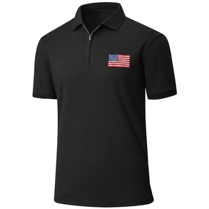 Chemises polo pour hommes, chemises respirantes pour hommes, chemises oversize pour hommes, chemises polo décontractées à manches courtes avec fermeture éclair, t-shirt léger - Product Image 4