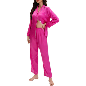 <b>2</b> <b>Piece</b> Satin Pajama Set Long Sleeve Robe Camisole Top Matching Shorts Sleepwear <b>Suite</b> - Product Image 1