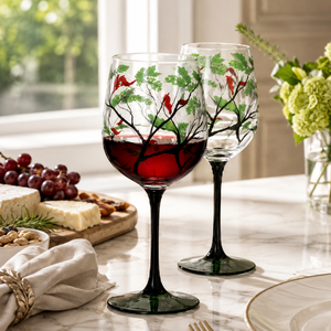 Hand-Painted Borosilicate 340ml Long Stem Eco-Friendly Dishwasher Safe Lead-Free Colored Decorative <b>Wine</b> <b>Goblet</b> Bulk Wholesale - Product Image 2