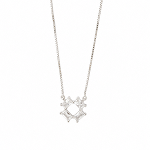 Collar con Colgante Geométrico de Plata de Ley 925 con Circonita Cúbica de Corte Baguette, Alto Pulido, Joyería para Mujer, Regalo para Fiestas - Product Image 3