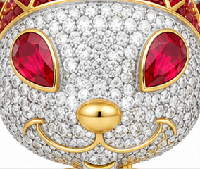 Orelia Luxe Hip Hop Cartoon <b>Rabbit</b> Pendant Necklace with Micro Insert Zircon Charm 925 Silver Gold Plated Jewelry for Party Gift - Product Image 6