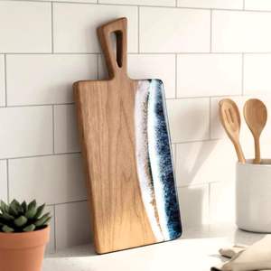 Tabla de servir de madera hecha a mano, no tóxica, fácil de limpiar, apta para lavavajillas - Product Image 3