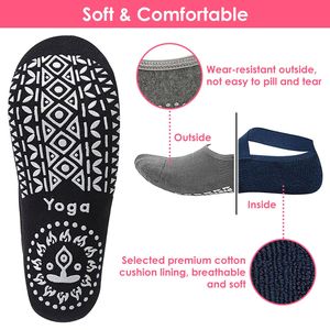 Confezione da 6 Calzini Antiscivolo da Donna con Cinturini per Yoga, Pilates, Danza Indoor e Camminata Ospedaliera - Puro Comfort - Product Image 3