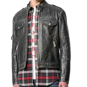New Style Regular Fit High Quality Material <b>Men</b> <b>Leather</b> <b>Jackets</b> Wholesale Price Genuine <b>Leather</b> <b>Jacket</b> - Product Image 2