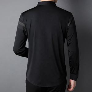 Men's Striped Dress Shirt Long Sleeve Turn-Down Collar Woven Poplin Smart Casual Autumn Formal Button Up Shirt - Product Image 5