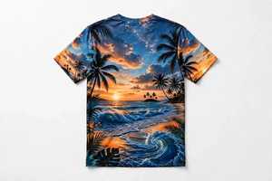 เสื้อยืดผู้ชาย คอโอ แขนสั้น ผ้าฝ้าย 100% เป็นมิตรกับสิ่งแวดล้อม สไตล์ลำลอง พิมพ์ลายแบบซับลิเมชั่น - Product Image 3