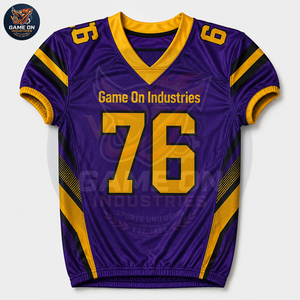 Uniforme de Fútbol Americano Personalizado en Oro Púrpura, Pantalones y Camiseta para Equipo Deportivo, Ropa Deportiva para Entrenamiento, Juego y Competencia Profesional - Product Image 3