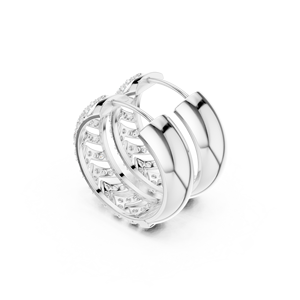 Pendientes de Aro Bali con Circonitas y Diseño de Estrella en Plata de Ley 925, Joyería Glamurosa y Moderna para Mujer - Product Image 3