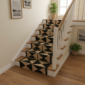 Geometric Jute Stair <b>Runner</b> Rug Rectangle Modern Non Slip Flat Weave Hotel Dining Room Use Jute Backing Thin 100% Organic - Product Image 1
