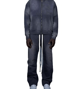 Unisex Tracksuit Hooded Full Sleeve Solid Color Sweatshirt <b>Pants</b> 100% Cotton Breathable Casual Autumn Wear - Product Image 5