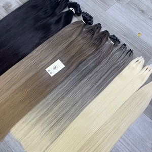 Extensiones de Cabello Humano de Alta Calidad, Balayage HD Frontal, Liso Natural Rubio, Doble Trama, Genius Weft, Vietnam - Product Image 2