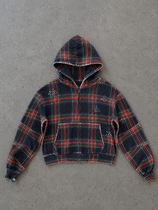 Sudadera con Capucha Personalizada de Forro Polar Sólido, Acabado Desgastado con Bordes Crudos, Corte Regular, Chaqueta Estilo Urbano, Transpirable, Ecológica, para Invierno, Talla M - Product Image 1