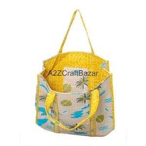 Bolsa de Mano Acolchada de Algodón Ecológico Premium, Duradera, con Rayas, Correa Larga para el Hombro, Suave, 100% Algodón, Personalizable para Fiestas y Exposiciones - Product Image 3